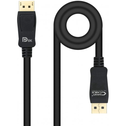 Nanocable Cable DisplayPort 1.4 Macho a DisplayPort 1.4 Macho 1m - Certificado VESA - Color Negro