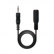 Nanocable Cable Audio Estereo Jack 3.5mm Macho a Jack 3.5mm Hembra 3m - Color Negro