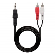 Nanocable Cable Audio Estereo Jack 3.5mm Macho a 2x RCA Macho 1.50m - Color Negro