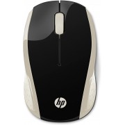 HP 200 Raton Inalambrico 1000dpi - 3 Botones - Uso Ambidiestro - Color Negro/Oro