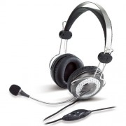 Genius HS-04SU Auriculares con Microfono - Microfono Flexible - Diadema Ajustable - Almohadillas Acolchadas - Controles en Cabl