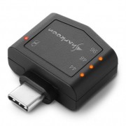 Sharkoon Mobile DAC PD Tarjeta de Sonido USB-C - Diseñada para dispositivos Moviles - Entrada 3.5mm TRRS y USB-C PD para Carga
