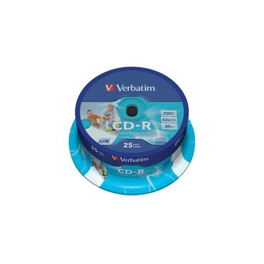 Verbatim CD-R Printables 52x 700MB (Tarrina 25 Uds)