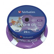 Verbatim DVD+R Doble Capa Printables 8x 8.5GB (Tarrina 25 Uds)