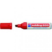 Edding 500 Rotulador Permanente - Punta Biselada - Trazo entre 2  y 7 mm. - Recargable - Secado Instantaneo - Color Rojo