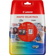 Canon PG540XL Negro + CL541XL Color Pack de 2 Cartuchos de Tinta Originales - 50 Hojas de Papel Fotografico - 5222B014