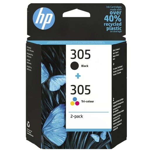 HP 305 Negro + Color Pack de 2 Cartuchos de Tinta Originales - 6ZD17AE