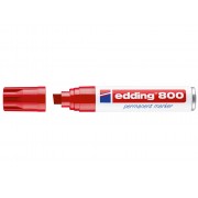 Edding 800 Rotulador Permanente - Punta Biselada - Trazo entre 4 y 12 mm. - Recargable - Secado Instantaneo - Color Rojo