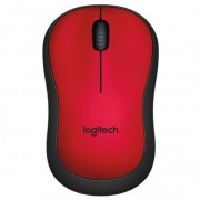 Logitech M220 Silent Raton Inalambrico 1000dpi - Silencioso - 3 Botones - Uso Ambidiestro - Color Rojo