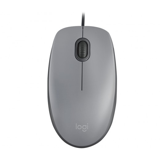 Logitech M110 Silent Raton USB 1000dpi - 3 Botones - Silencioso - Uso Ambidiestro - Cable de 1.80m - Color Gris