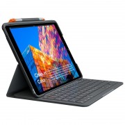 Logitech Slim Folio Funda con Teclado Bluetooth para iPad Air 3ª Generacion 10.2 pulgadas - Escritura Comoda - Color Gris