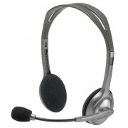 Logitech H110 Auriculares Estereo con Microfono Plegable - Diadema ajustable - Jack 3.5mm - Cable de 1.80m - Color Gris