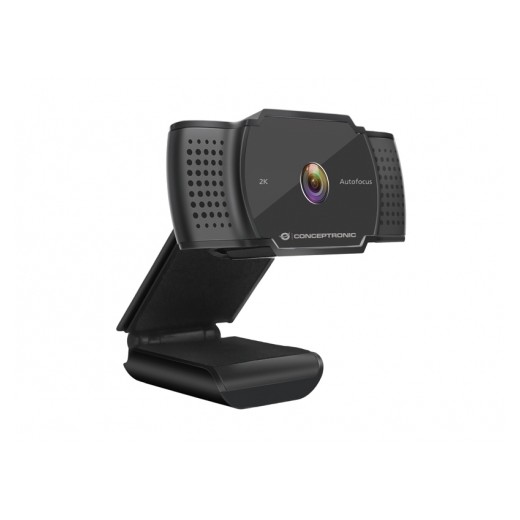Conceptronic Webcam 2K Super HD USB 2.0 - Microfono Integrado - Enfoque Automatico - Cubierta de Privacidad - Cable de 1.50m -
