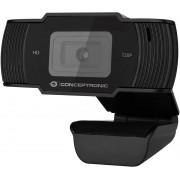 Conceptronic Webcam HD 720p USB 2.0 - Microfono Integrado - Enfoque Fijo - Cubierta de Privacidad - Angulo de Vision 90º - Cab