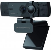 Conceptronic Webcam Ultra HD 4K USB 2.0 - Doble Microfono con Cancelacion de Ruido - Enfoque Automatico - Cubierta de Privacida