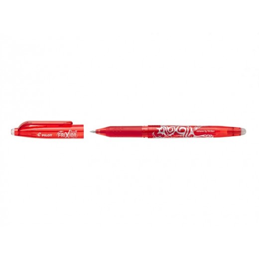 Pilot Boligrafo de gel borrable Frixion Ball - Punta de bola redonda 0.7mm - Trazo 0.4mm - Grip ergonomico - Color Rojo