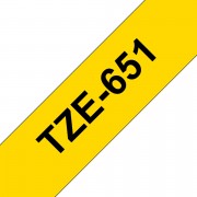 Brother TZe651 Cinta Laminada Generica de Etiquetas - Texto negro sobre fondo amarillo - Ancho 24mm x 8 metros