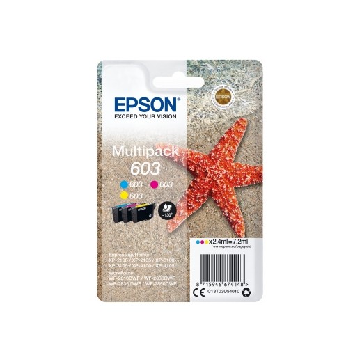 Epson 603 Pack de 3 Cartuchos de Tinta Originales - Cyan