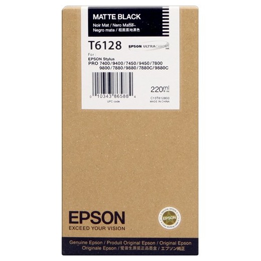 Epson T6128 Negro Mate Cartucho de Tinta Original - C13T612800
