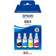 Epson 664 Pack de 4 Botellas de Tinta Originales C13T664640