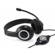 Conceptronic Polona Auriculares con Microfono USB - Microfono Flexible - Diadema Ajustable - Almohadillas Acolchadas - Controle
