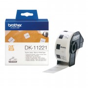 Brother DK11221 - Etiquetas Originales Precortadas Cuadradas - 23x23 mm - 1000 Unidades - Texto negro sobre fondo blanco