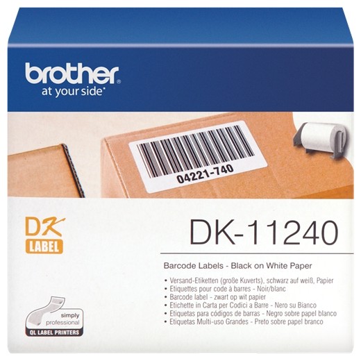 Brother DK11240 - Etiquetas Originales Precortadas Multiproposito Grandes - 102x51 mm - 600 Unidades - Texto negro sobre fondo