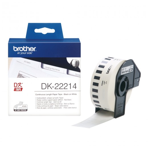 Brother DK22214 - Etiquetas Originales de Tamaño personalizado - Ancho 12mm x 30