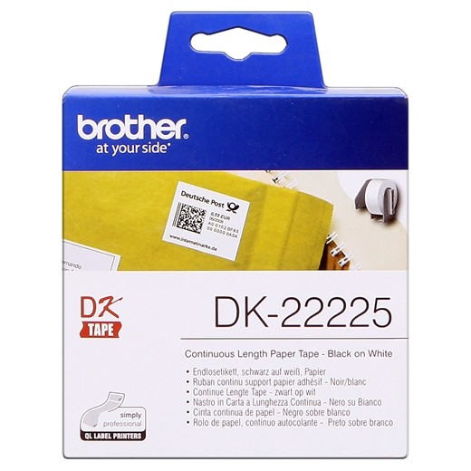 Brother DK22225 - Etiquetas Originales de Tamaño personalizado - Ancho 38mm x 30