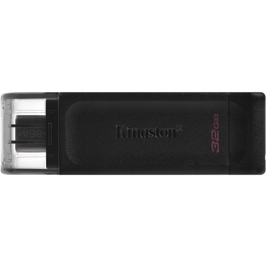 Kingston DataTraveler 70 Memoria USB Tipo C 32GB - USB-C 3.2 Gen 1 - Con Tapa - Color Negro (Pendrive)