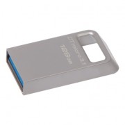 Kingston DataTraveler Micro Memoria USB 128GB - USB 3.1 Gen 1 - 100MB/s en Lectura - Diseño Metalico (Pendrive)