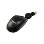 Equip Raton USB con Cable Retractil 1000dpi - 3 Botones - Uso ambidiestro - Color Negro