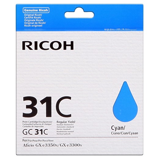 Ricoh GC31C Cyan Cartucho de Gel Original - 405689