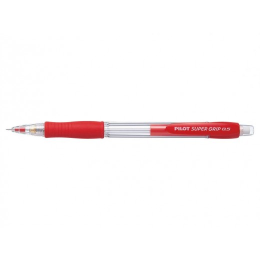 Pilot Portaminas SuperGrip H185 - Trazo 0.5mm - Mina HB - Cuerpo Rojo