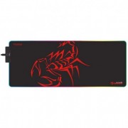 Scorpion MG10 Alfombrilla Gaming XXL USB - Iluminacion RGB - Antideslizante - 80x31x0.4 cm - Cable de 2m - Color Negro/Rojo