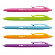 Milan P1 Touch Colours Boligrafo de Bola Retractil - Punta Redonda 1.0 mm - Tinta con Base de Aceite - Cuerpo del Color de la T