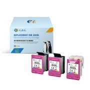 G&G HP 304XL Color Pack de 3 Cartuchos de Tinta Remanufacturados - Eco Saver - Muestra Nivel de Tinta - Reemplaza N9K07AE/N9K05
