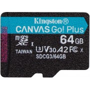 Kingston Tarjeta Micro SDXC 64GB UHS-I U3 V30 Clase 10 170MB/s Canvas Go Plus