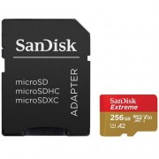 Sandisk Extreme Tarjeta Micro SDXC 256GB UHS-I U3 V30 A2 Clase 10 160MB/s + Adaptador SD