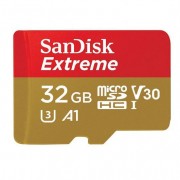Sandisk Extreme Tarjeta Micro SDHC 32GB UHS-I U3 A1 Clase 10 100MB/s + Adaptador SD