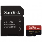 Sandisk Extreme Pro Tarjeta SDXC 128GB U3 V30 A2 Clase 10 170MB/s + Adaptador SD