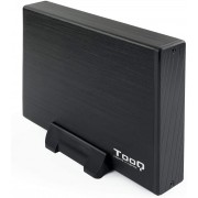 Tooq Carcasa Externa HDD 3.5 pulgadas SATA USB 3.0 con Soporte - Color Negro
