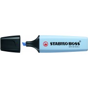 Stabilo Boss 70 Pastel Rotulador Marcador Fluorescente - Trazo entre 2 y 5mm - Recargable - Tinta con Base de Agua - Color Azul