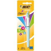 Bic 4 Colours Fun Boligrafo de Bola Retractil - Punta Media de 1.0mm - Tinta con Base de Aceite - Tinta de Colores: Rosa