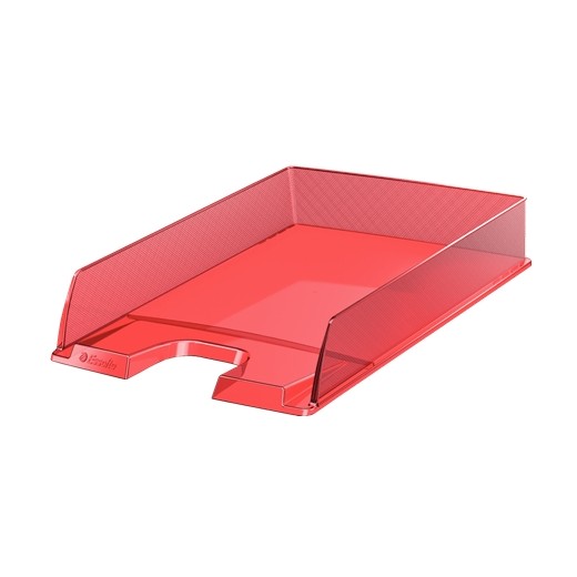 Esselte Europost Bandeja Portadocumentos - Plastico Transparente - Formato Vertical - A4 - Color Rojo