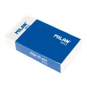 Milan 2412 Goma de Borrar Rectangular - Miga de Pan - Suave - Caucho Sintetico - Faja de Carton Azul - Envuelta Individualmente