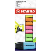 Stabilo Boss Mini Pack de 5 Marcadores Fluorescentes - Trazo entre 2 y 5mm - Tinta con Base de Agua - Antisecado - Colores Surt
