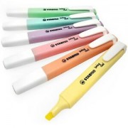 Stabilo Swing Cool Pastel Pack de 6 Marcadores Fluorescentes - Cuerpo Plano - Punta Biselada - Trazo entre 1 y 4mm - Tinta con
