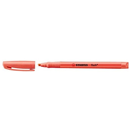 Satabilo Flash Marcador Fluorescente - Tamaño Bolsillo - Trazo de 1 y 3.5mm - Tinta con Base de Agua - Color Rojo