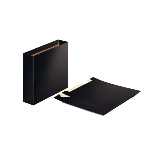 Esselte Cajetin de Carton para Archivadores - Tamaño Folio - Lomo 75mm - Capacidad 500 Hojas - Color Negro